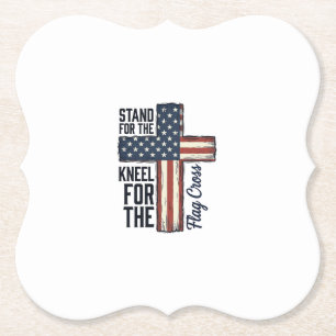 Posavasos De Papel Diseño de camiseta de pie para la bandera arrodíll