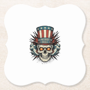 Posavasos De Papel Diseño de camiseta de sombrero de copa de cráneo p