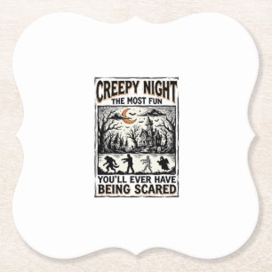 Posavasos De Papel Diseño de camiseta de terror divertido y espeluzna