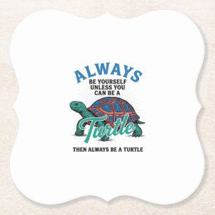 Posavasos De Papel Diseño de camiseta de tortuga sé tú mismo vintage_