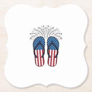 Posavasos De Papel Diseño de camiseta de verano de fuegos artificiale