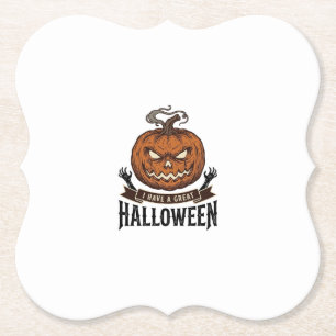 Posavasos De Papel Diseño de camiseta gótica de calabaza de Halloween