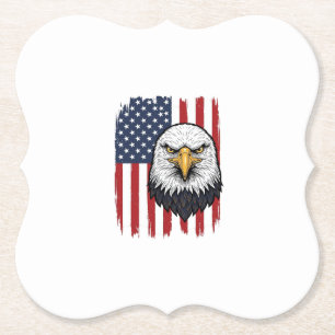 Posavasos De Papel Diseño de camiseta patriótica de bandera americana