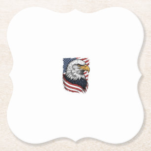 Posavasos De Papel Diseño de camiseta patriótica de bandera americana