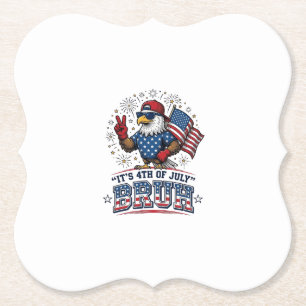 Posavasos De Papel Diseño de camiseta patriótica Funny 4th of July Ea