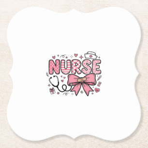 Posavasos De Papel Diseño de camiseta vectorial de enfermera linda co