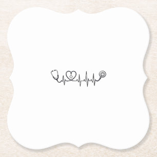 Posavasos De Papel Diseño de camiseta vectorial de estetoscopio de la