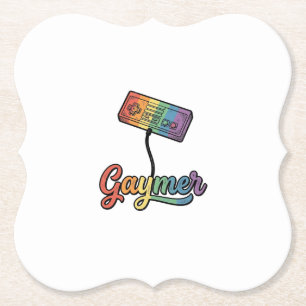 Posavasos De Papel Diseño de camiseta vectorial de Gaymer Rainbow Gam