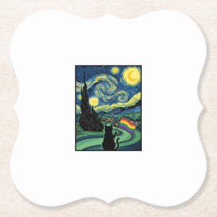 Posavasos De Papel Diseño de camiseta vectorial de paisaje nocturno d