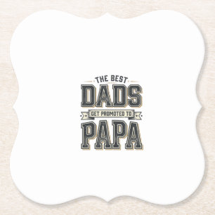 Posavasos De Papel Diseño de camiseta Vintage Best Dads Promoted To P