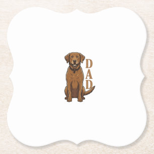 Posavasos De Papel Diseño de camiseta Vintage Brown Dog Dad_1