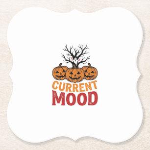Posavasos De Papel Diseño de camiseta vintage de calabaza de Hallowee