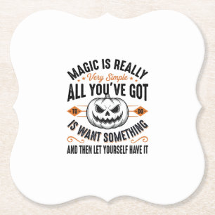 Posavasos De Papel Diseño de camiseta vintage de calabaza mágica de H