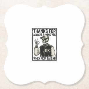 Posavasos De Papel Diseño de camiseta vintage de esqueleto divertido