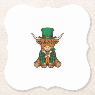 Posavasos De Papel Diseño de camiseta vintage de trébol irlandés de v