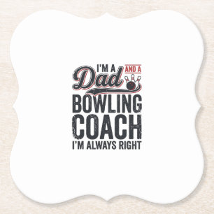 Posavasos De Papel Diseño de camiseta vintage Entrenador de bolos de
