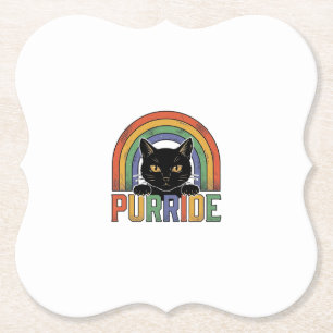 Posavasos De Papel Diseño de camiseta vintage Purride gato negro arco
