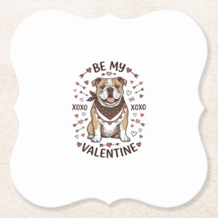 Posavasos De Papel Diseño de camiseta Vintage Valentine Bulldog XOXO_