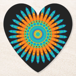 Posavasos De Papel Diseño de círculo de arte de mandala geométrica-48