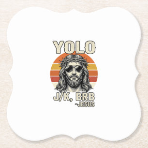 Posavasos De Papel Diseño de cita de grabado vintage divertido Jesús