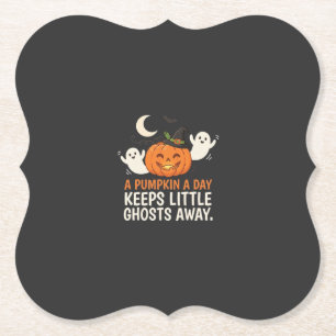 Posavasos De Papel Diseño de cita de Halloween de fantasma de calabaz