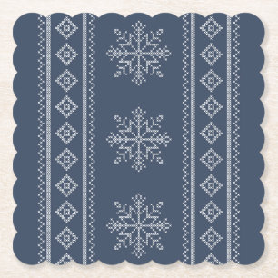 Posavasos De Papel Diseño de copos de nieve knitwear vacaciones de in