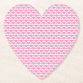 Posavasos De Papel diseño de corazones rosas lindos forma de corazón
