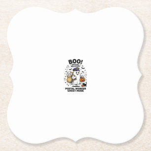 Posavasos De Papel Diseño de entrega de Halloween en modo fantasma pa