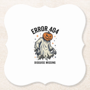Posavasos De Papel Diseño de error de fantasma de calabaza de disfraz