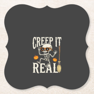 Posavasos De Papel Diseño de esqueleto bailarín divertido de Hallowee