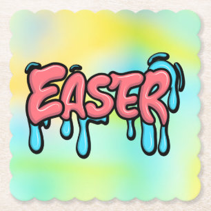 Posavasos De Papel Diseño de estilo graffiti con texto de goteo de Pa