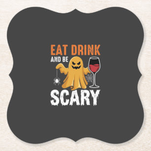 Posavasos De Papel Diseño de fantasma aterrador para comer y beber en