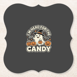 Posavasos De Papel Diseño de fantasma de calabaza de dulces de Hallow