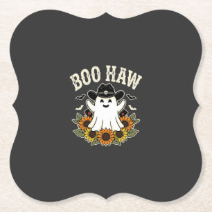 Posavasos De Papel Diseño de fantasma de Halloween occidental Boo Haw