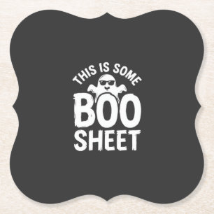 Posavasos De Papel Diseño de fantasma de hoja de Boo divertido de Hal
