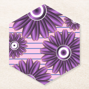 Posavasos De Papel Diseño de Flor Abstracta Moderna con Patrón Floral