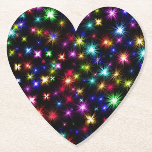 Posavasos De Papel Diseño de Fuegos Artificiales de Estrellas Colorid