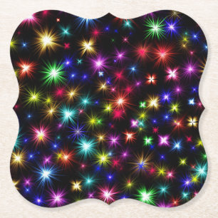 Posavasos De Papel Diseño de Fuegos Artificiales de Estrellas Colorid