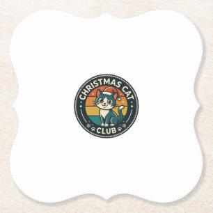 Posavasos De Papel Diseño de gatito lindo de Navidad - Club de gatos 