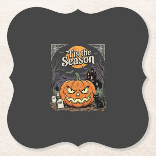 Posavasos De Papel Diseño de gato de calabaza de la temporada de Hall