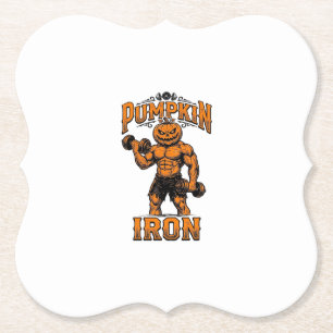 Posavasos De Papel Diseño de Halloween de culturista vintage de hierr