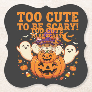 Posavasos De Papel Diseño de Halloween de hámster adorable con calaba