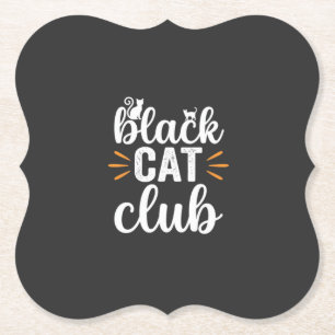 Posavasos De Papel Diseño de Halloween del Club Gato Negro