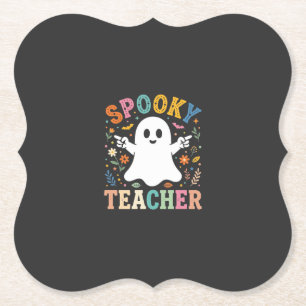 Posavasos De Papel Diseño de Halloween Fantasma Lindo Profesor Espelu