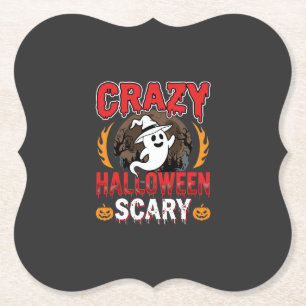 Posavasos De Papel Diseño de Halloween Loco Fantasma y Calabaza de Te