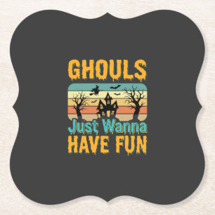 Posavasos De Papel Diseño de Halloween Los Ghouls Solo Quieren Divert