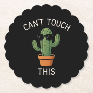 Posavasos De Papel Diseño de humor de cactus "No puedes tocar esto"