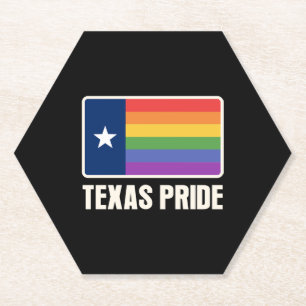 Posavasos De Papel Diseño de la bandera arcoiris en Texas para orgull