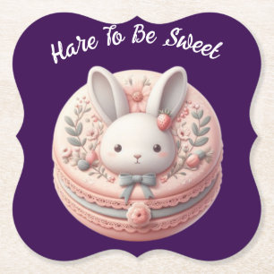 Posavasos De Papel Diseño de macarón de conejo personalizado dulce y