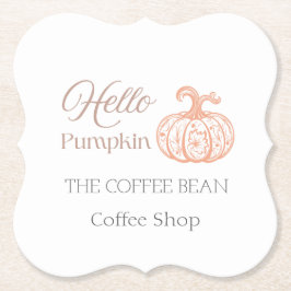 Posavasos De Papel Diseño de marca de otoño para Café Artesanal Hello